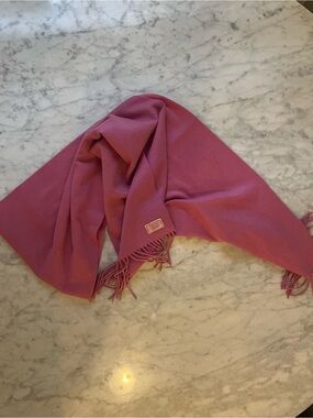 Cool toned pink Coach scarf